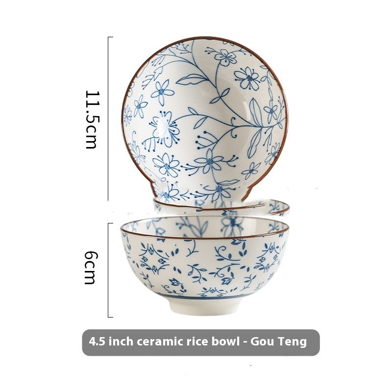 Japanese Rice Bowl Underglaze Porcelain