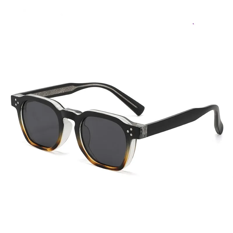 New Korean TR Square Frame Women's UV-proof Sunglasses - Black Demi Black