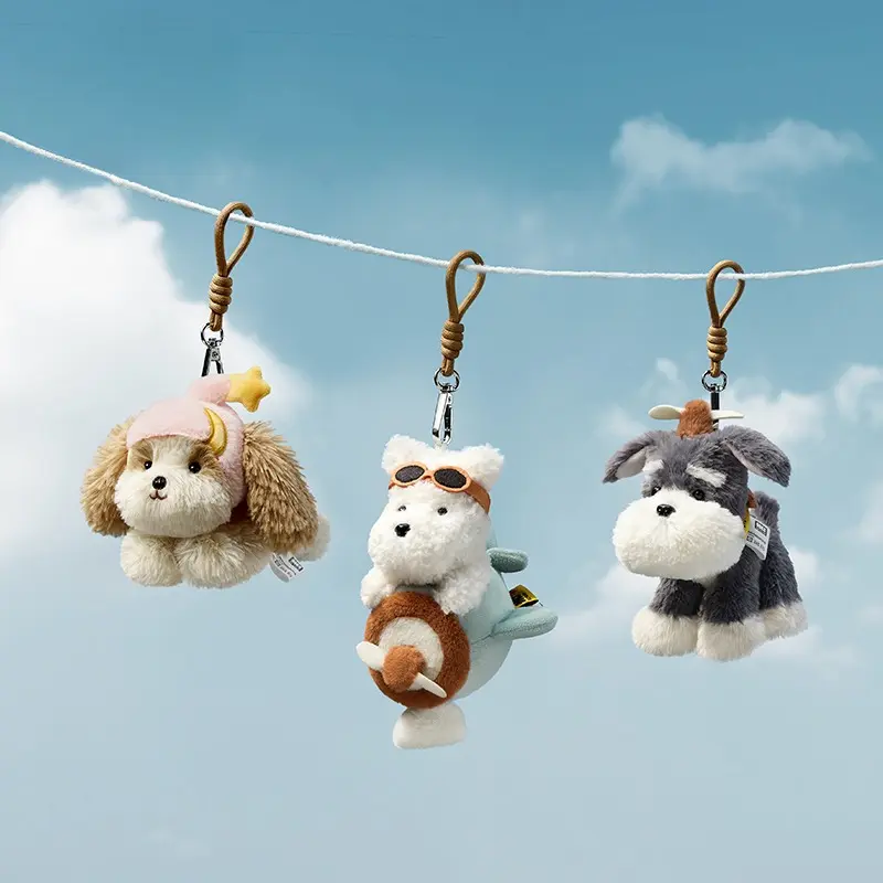 Babycare Plush West Highland Puppy Schnauzer Doll Bag Keychain