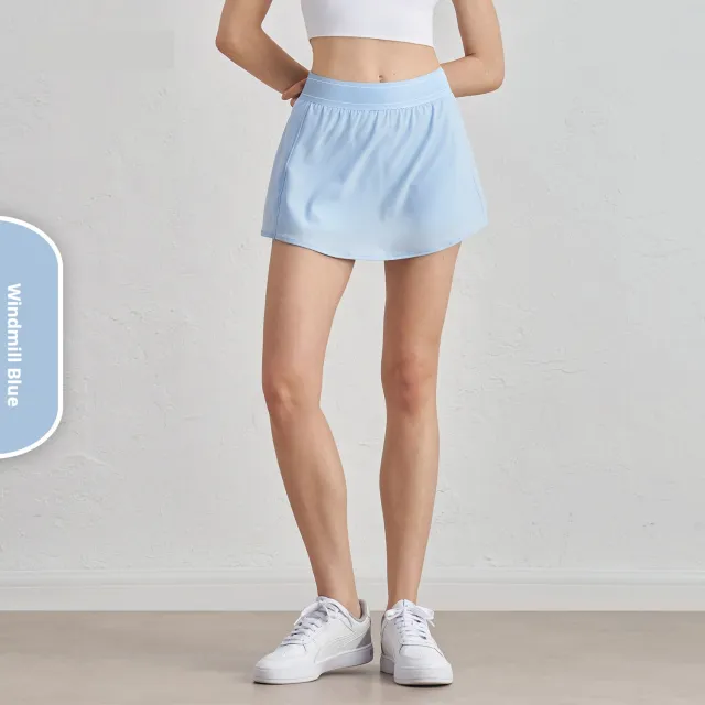 Cool And Refreshing Sense Sun Protection Yoga Comfort And Casual Lining Compression Pants Design Tennis Skirt Female Blue - Shop at LoveMi