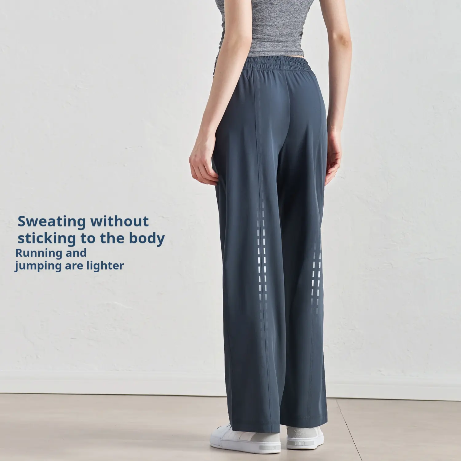 Pleated Baggy Straight Trousers Widened High Waist Wide Leg Drawstring Paratrooper Pants