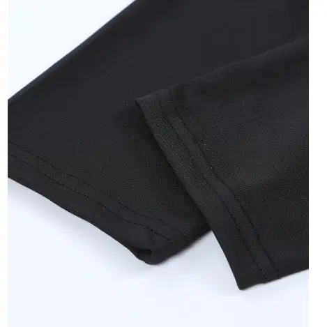 Black Solid Color High Waist Ripped Leggings
