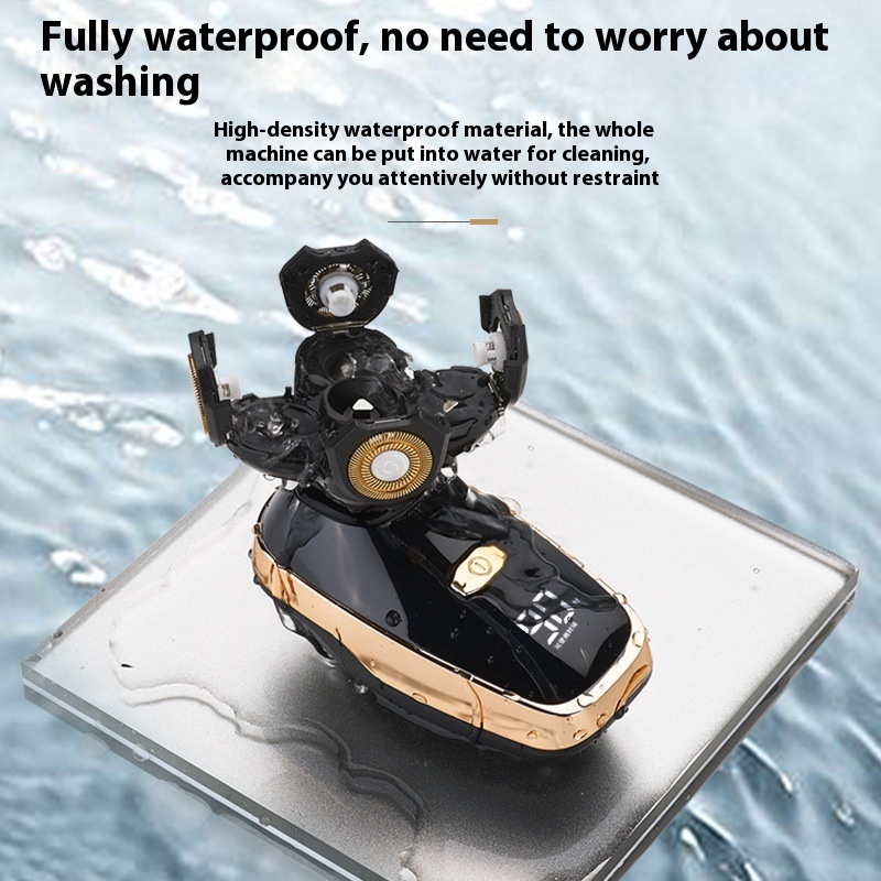 Shaving Head Self-scraping Special Machine Five-blade Fully Washable Electric Shaver