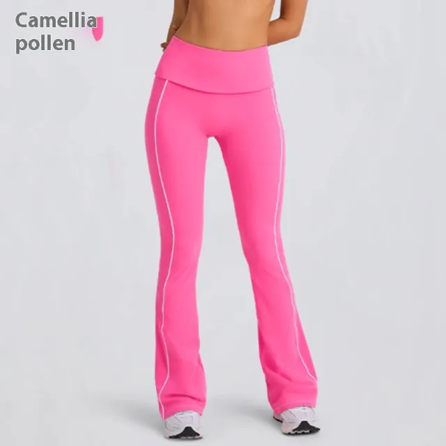 Yoga Clothes Autumn Strap Tube Top Nude Feel Bra Beauty Back Exercise Underwear Running Fitness Female Flared Pants Suit Camel - Shop at LoveMi