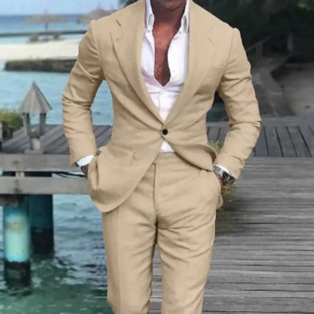 Men's Solid Color Casual Fashion Suit Pants
