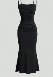 Sexy Style Collarless High Waist Tied Spaghetti-strap Sheath Dress For Women