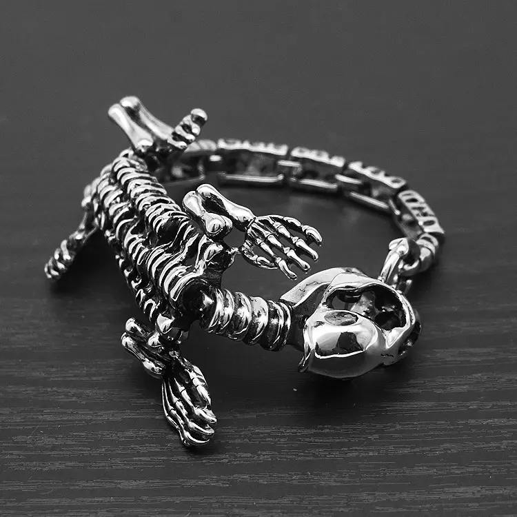 Retro Exaggerated Centipede Crocodile Lizard Men's Titanium Steel Casting Bracelet