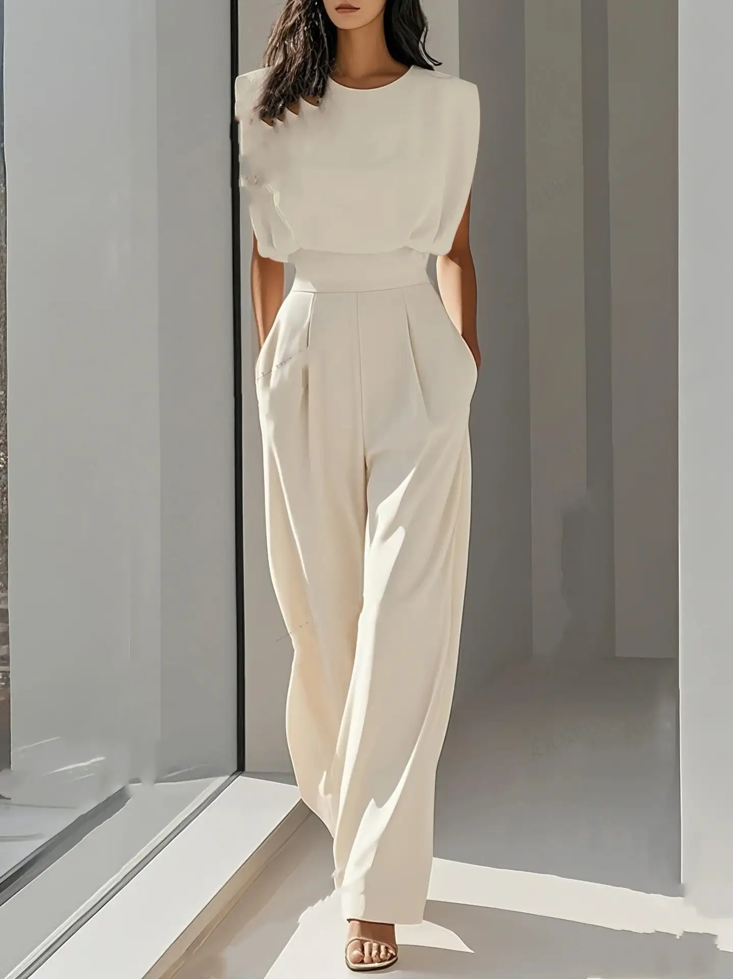 Summer Solid Color Tight Fitting Jumpsuit