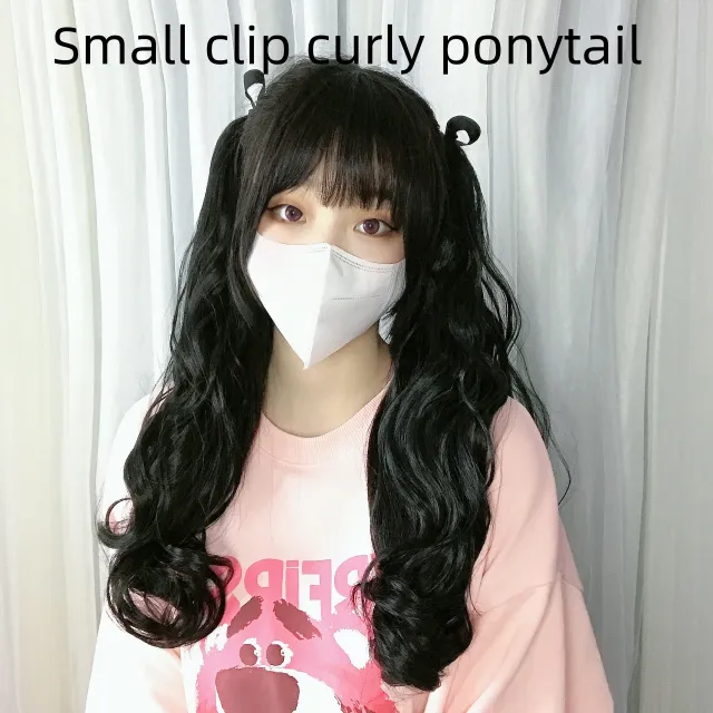Big Hair Claws Wavy Women's Long Curly Hair High Ponytail Wig Small Jaw Clip Black - Shop at LoveMi