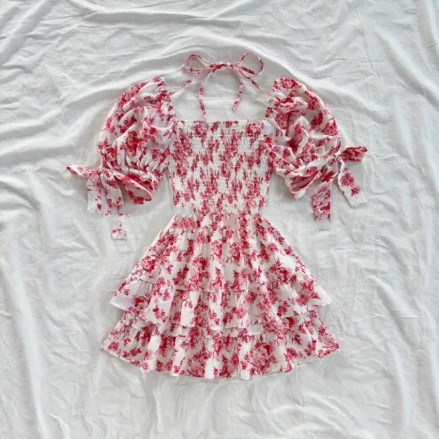 Short Sleeve Waist controlled Ruffled Sleeve Pleated A Line Jumpsuit Pink - Shop at LoveMi