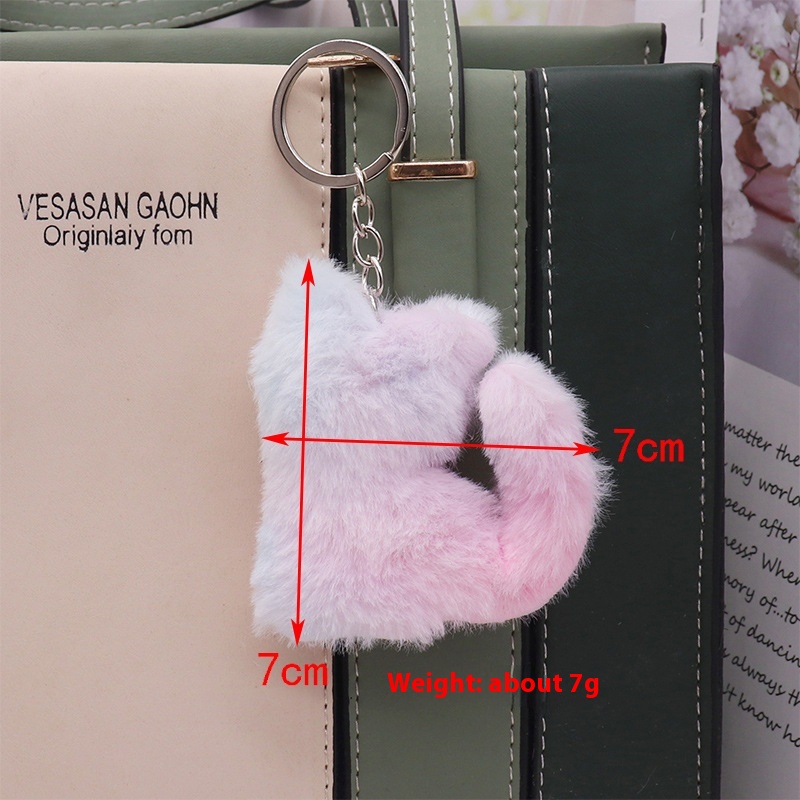 Cute Simple Colorful Love Plush Key Chain Pendant Butterfly