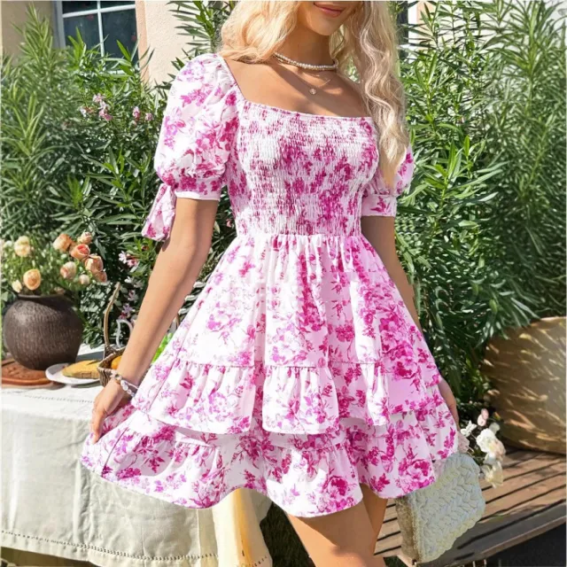 Short Sleeve Waist controlled Ruffled Sleeve Pleated A Line Jumpsuit Glittering Powder - Shop at LoveMi