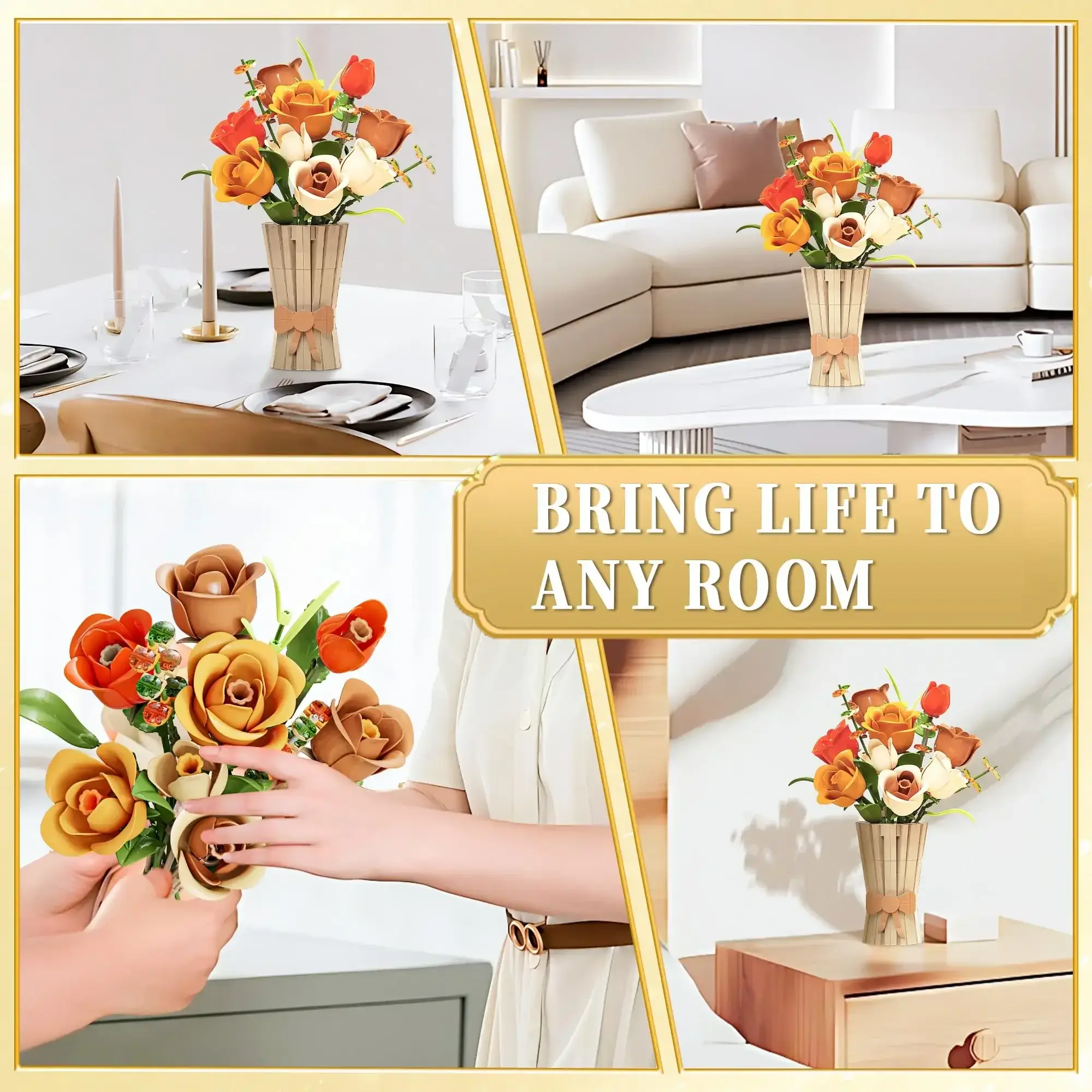 Flower Pot Building Blocks Flower Assembly Toys