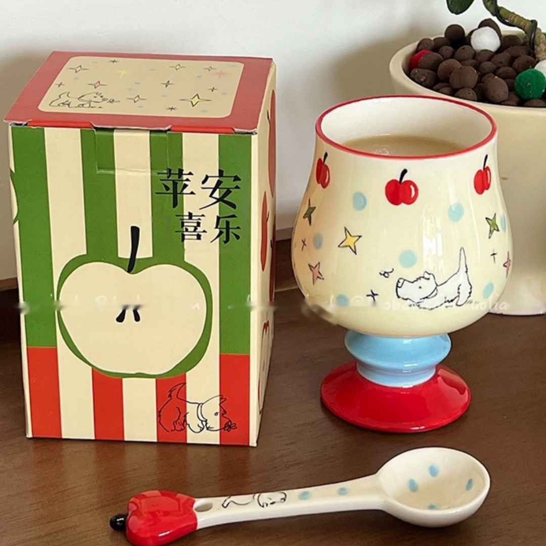 Underglaze Cute West High Dog Goblet Ceramic