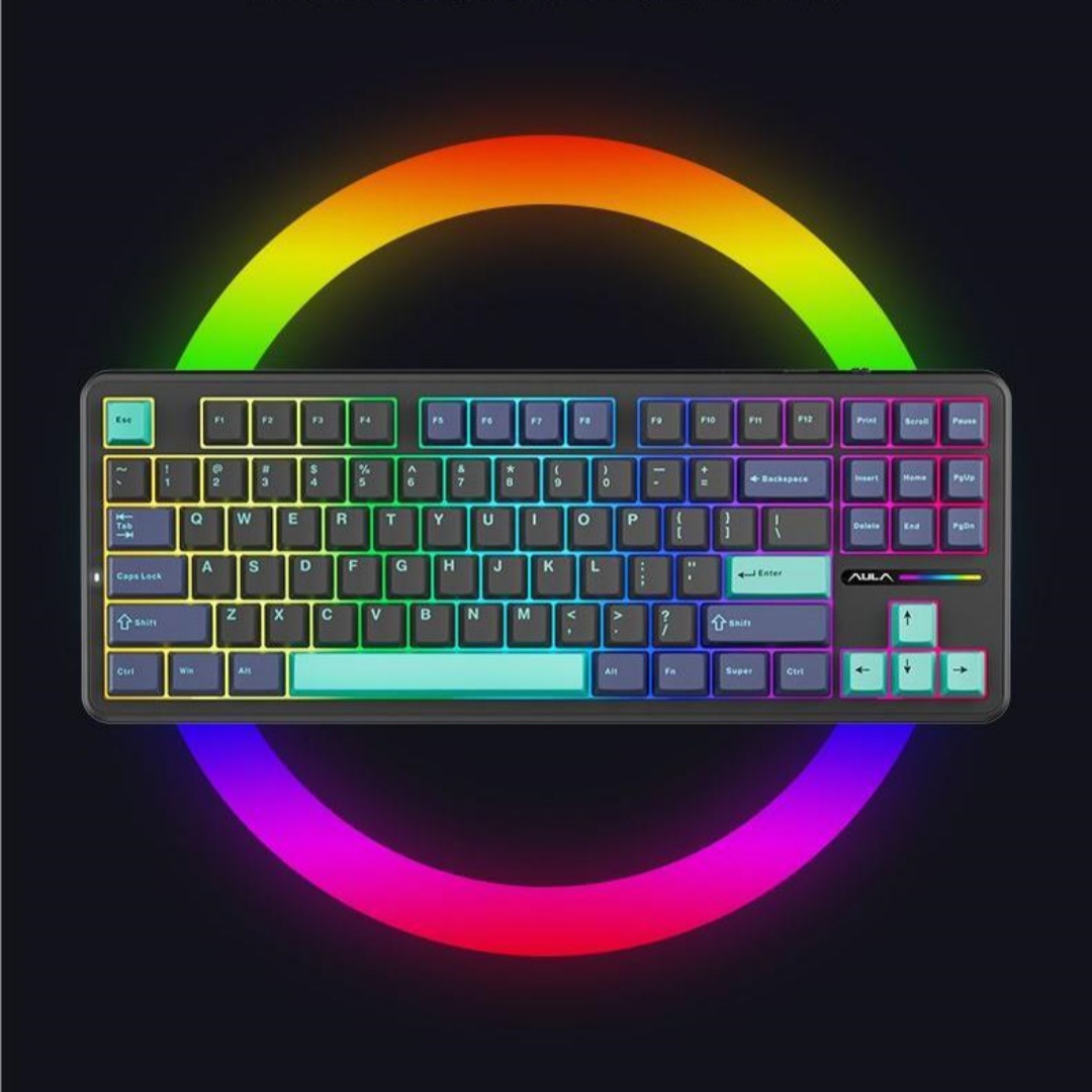 F87 Mechanical Keyboard RGB Customized Three-mode Wireless Bluetooth Game