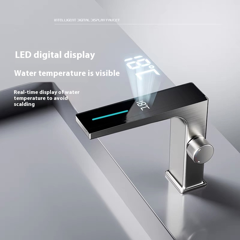 Intelligent Digital Display Basin Hot And Cold Double Control Faucet