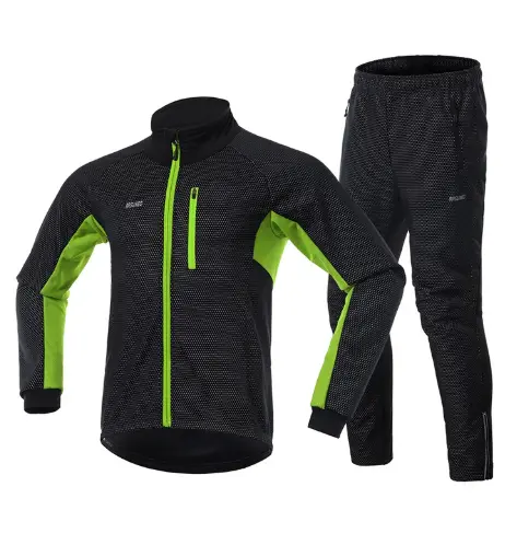 Autumn and winter three-layer composite fleece cycling jersey