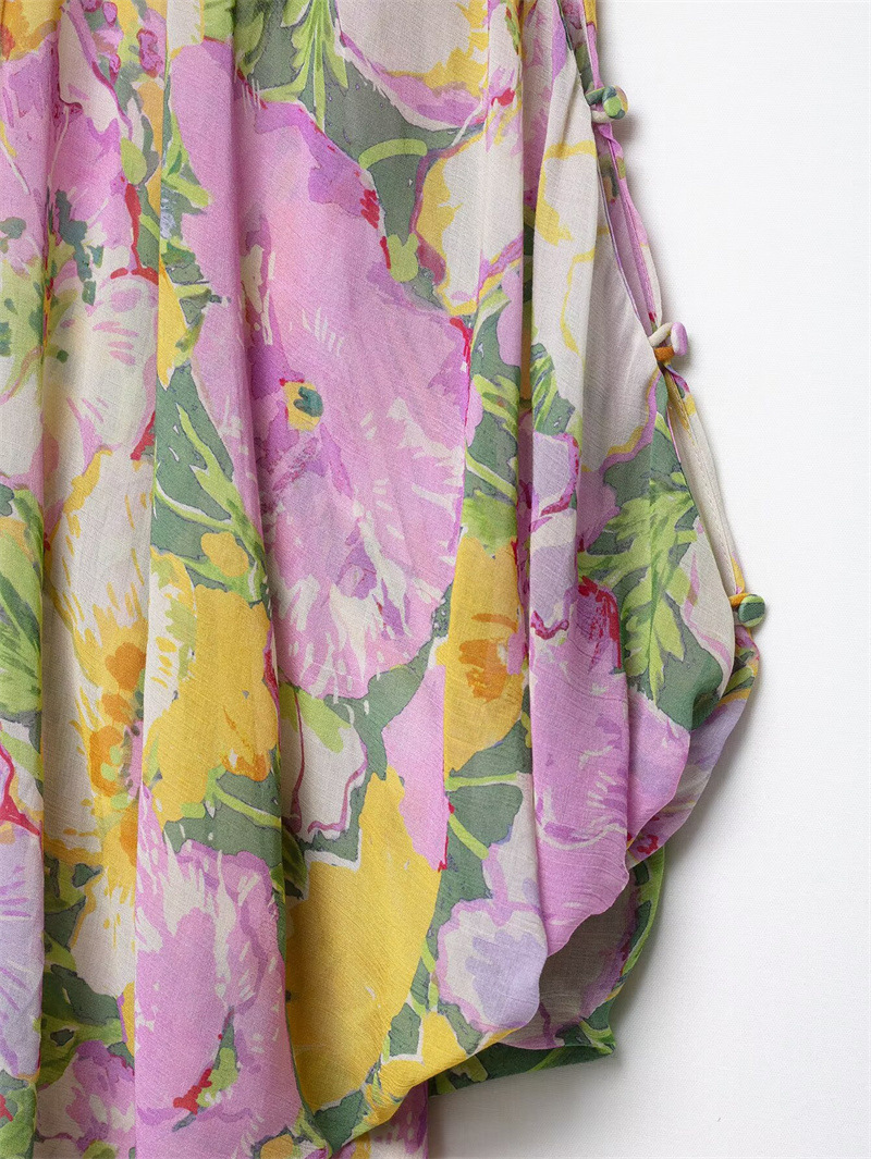 Women's Ethnic Flower Print Tube Top Dress