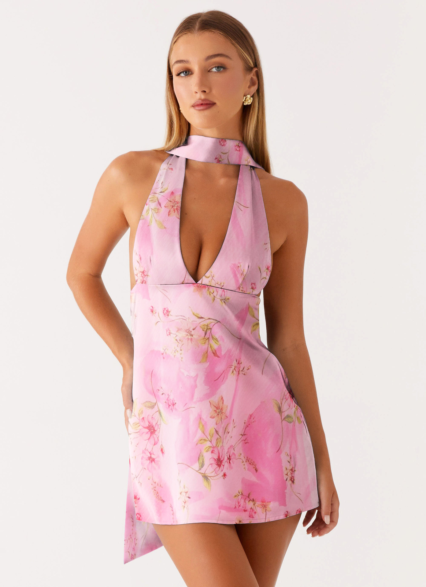 Women's Tube Top Large V neck Backless Mini Print Dress Mosaic Color - Shop at LoveMi