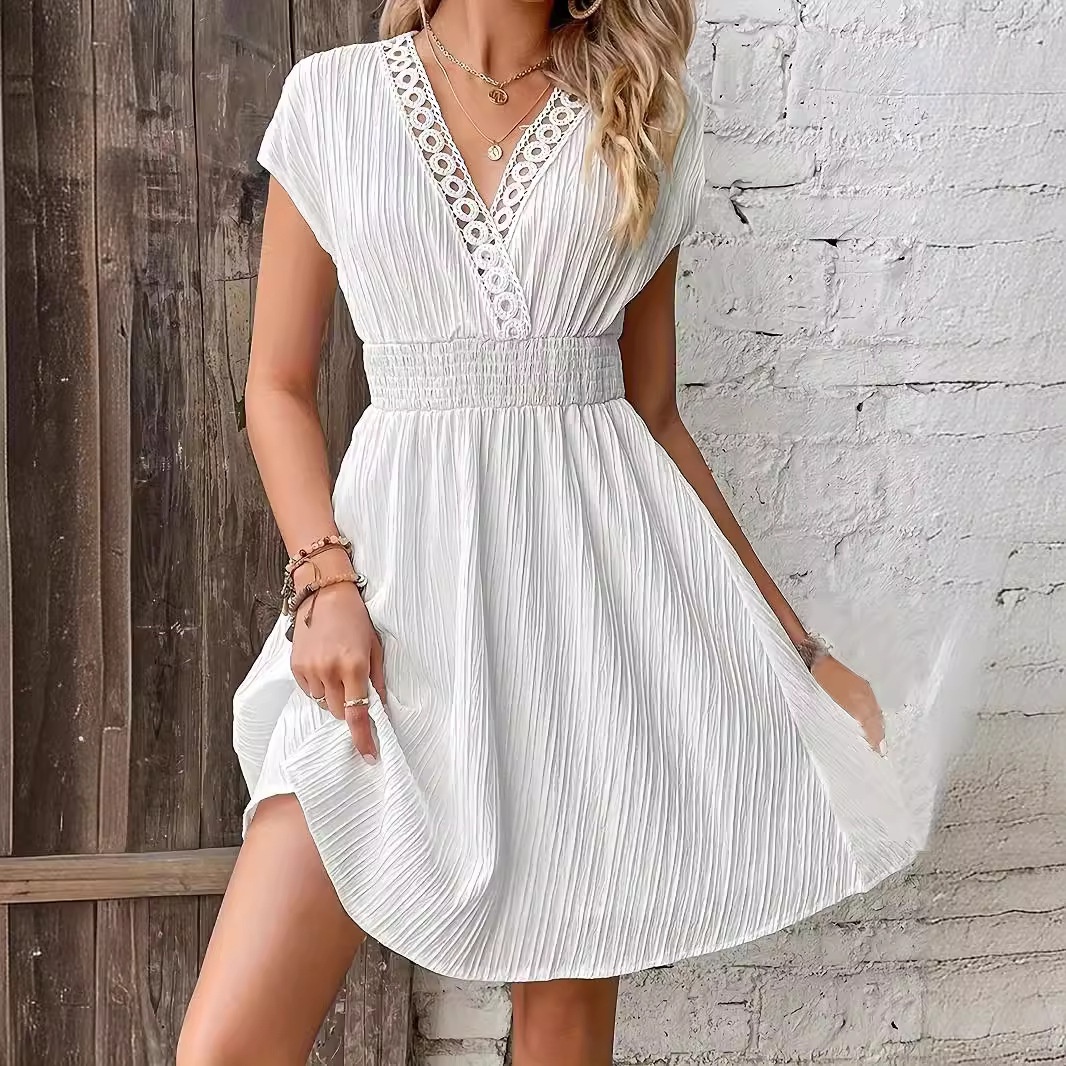 Summer Fashion New V-neck Waist-tight Women's Dress