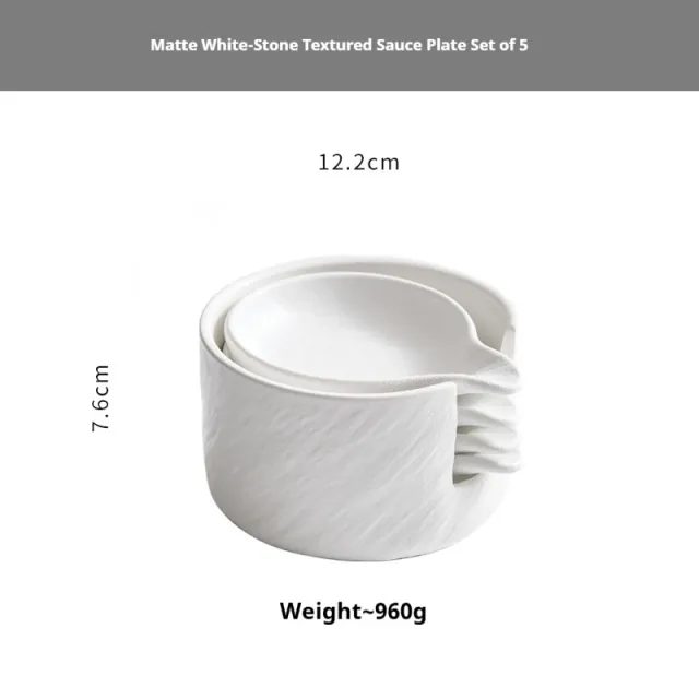 Minimalist Creative Sauce Dish Good looking Household Frosted White 5 Pieces Set - Shop at LoveMi