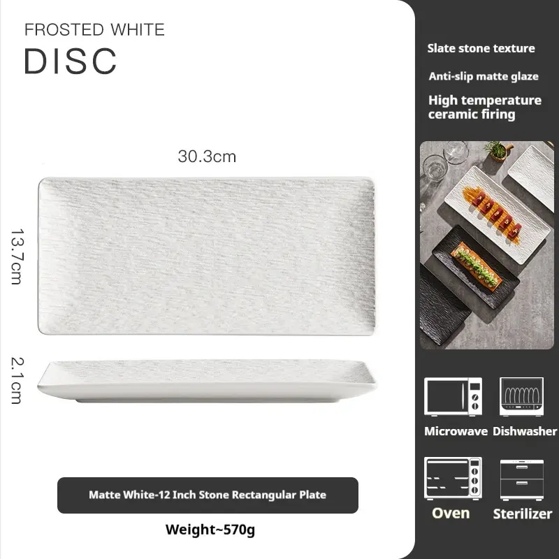 Ceramic Rectangular High-grade Light Luxury Sushi Plate