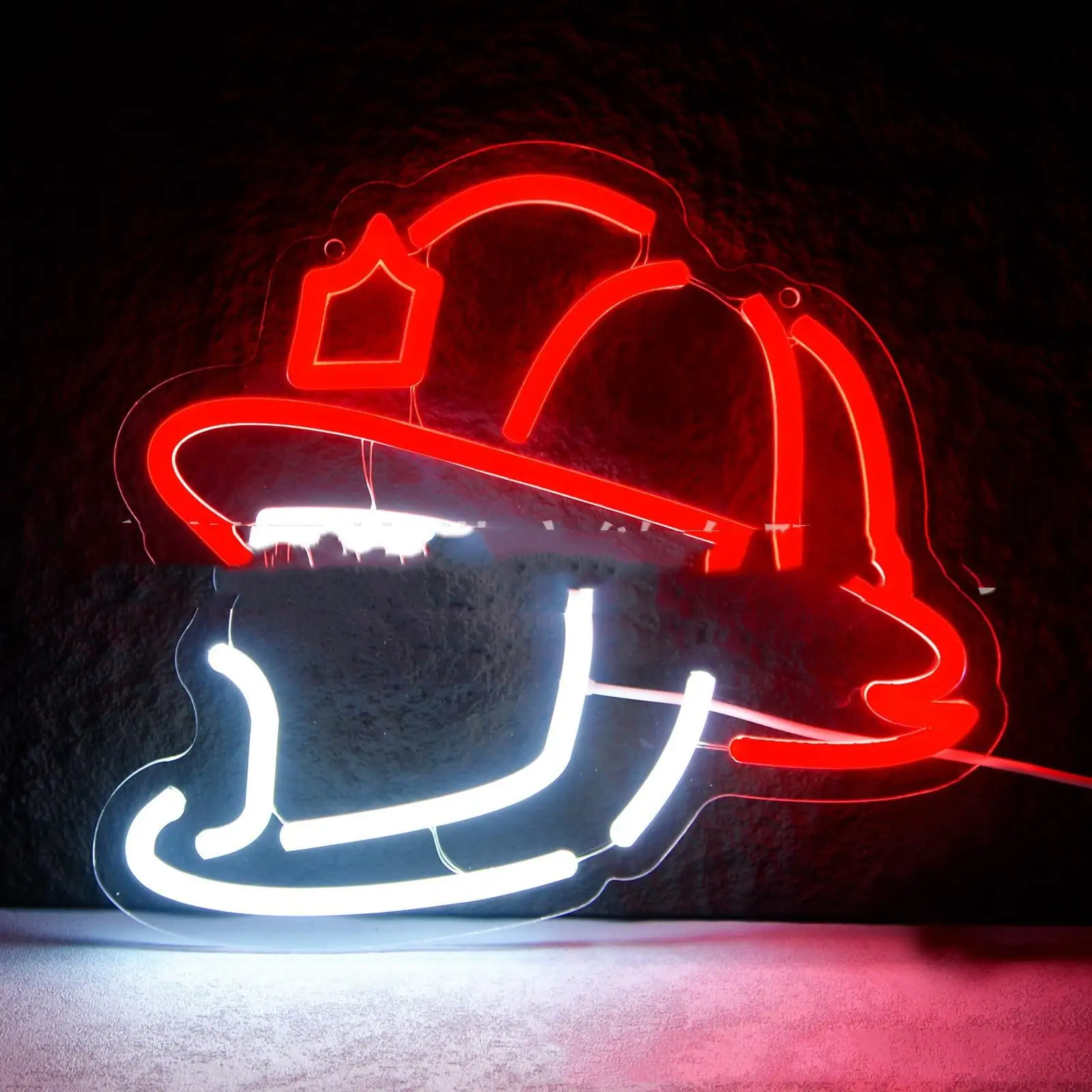Fireman Helmet Neon Light