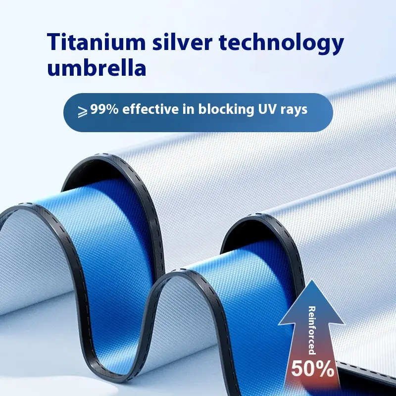 Car Sunshade Umbrella Handle Foldable Titanium Silver Insulation