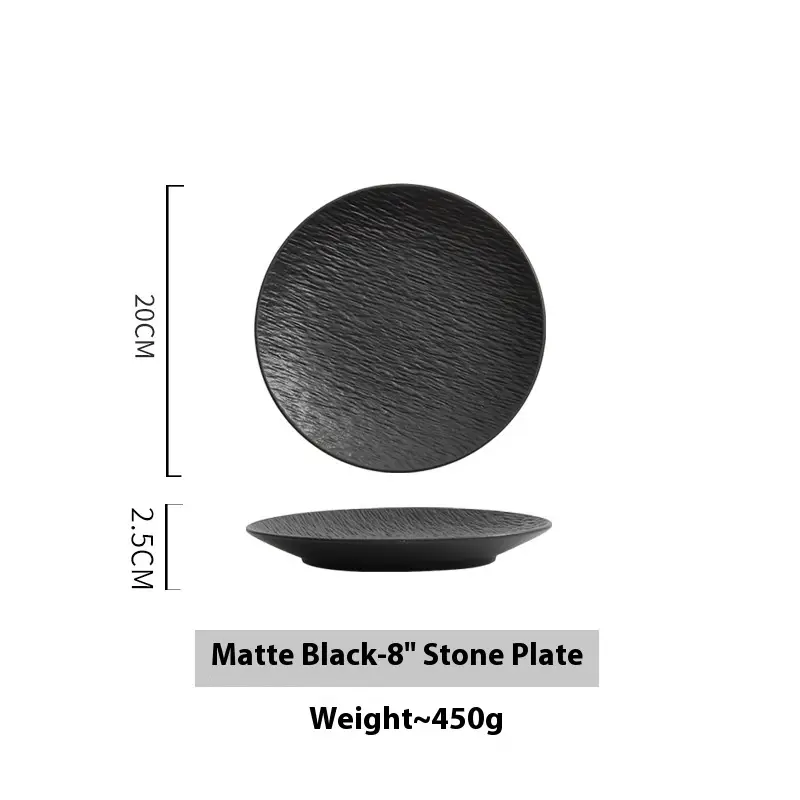 Ceramic Plate Shallow Plate Rock Pattern Western Cuisine Plate Steak Plate