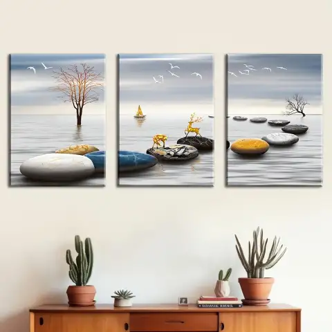 Triple Decorative Painting Canvas Frameless