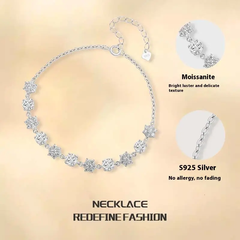 S925 Sterling Silver Japanese And Korean Bracelet Non-fading Women's Summer Light Luxury