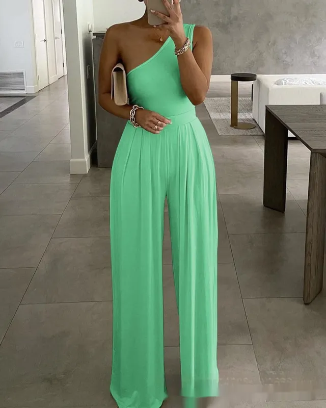 Women's Fashion Personality Solid Color Casual Dress Green - Shop at LoveMi