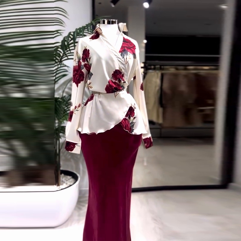 Back View of Elegant Two-Piece Set