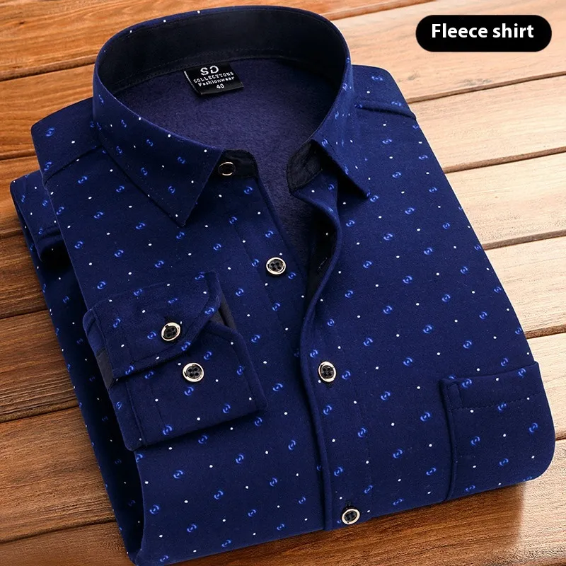 Thickened Velvet Padded Shirt Thermal Plaid - Color 601-Xxxl