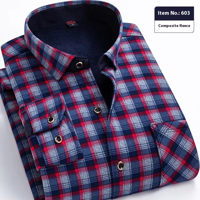 Thickened Velvet Padded Shirt Thermal Plaid Color 603 4Xl - Shop at LoveMi