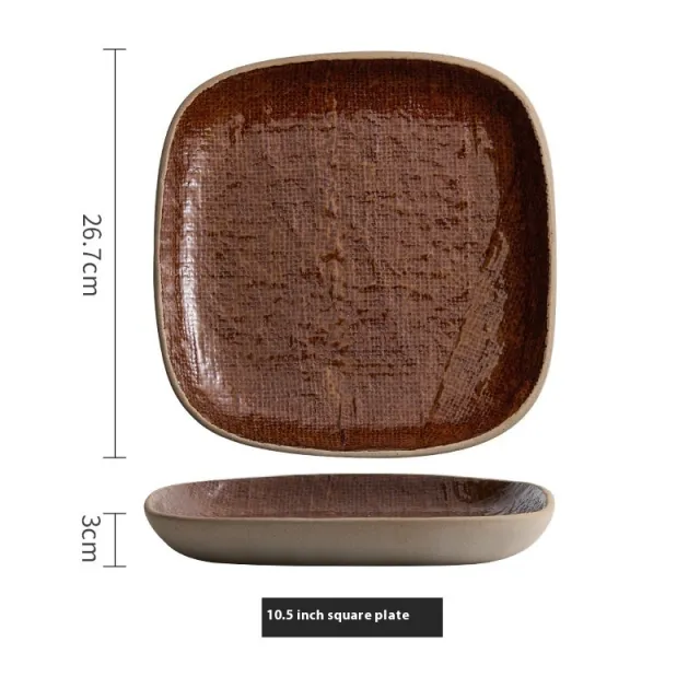 Retro Tray Sushi Plate Rectangular Dumpling Plate 10.5Inches Mesh Bronze - Shop at LoveMi