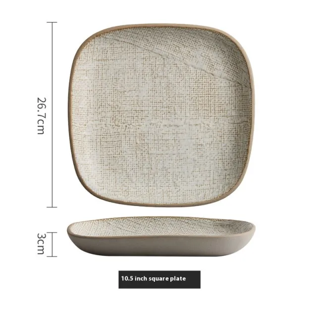 Retro Tray Sushi Plate Rectangular Dumpling Plate 10.5Inches Mesh White - Shop at LoveMi