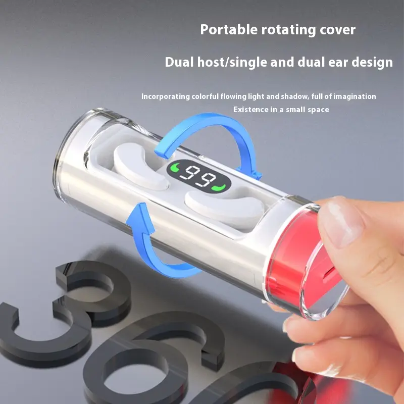 Bluetooth Headset Binaural Breathing Light Sports In-ear Earplugs