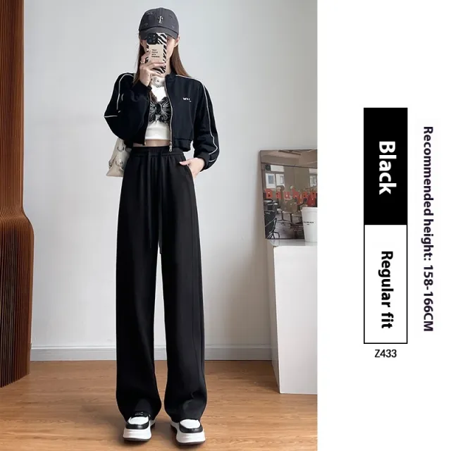 Exercise New High Waist Straight Pants Black Regular Style - Shop at LoveMi