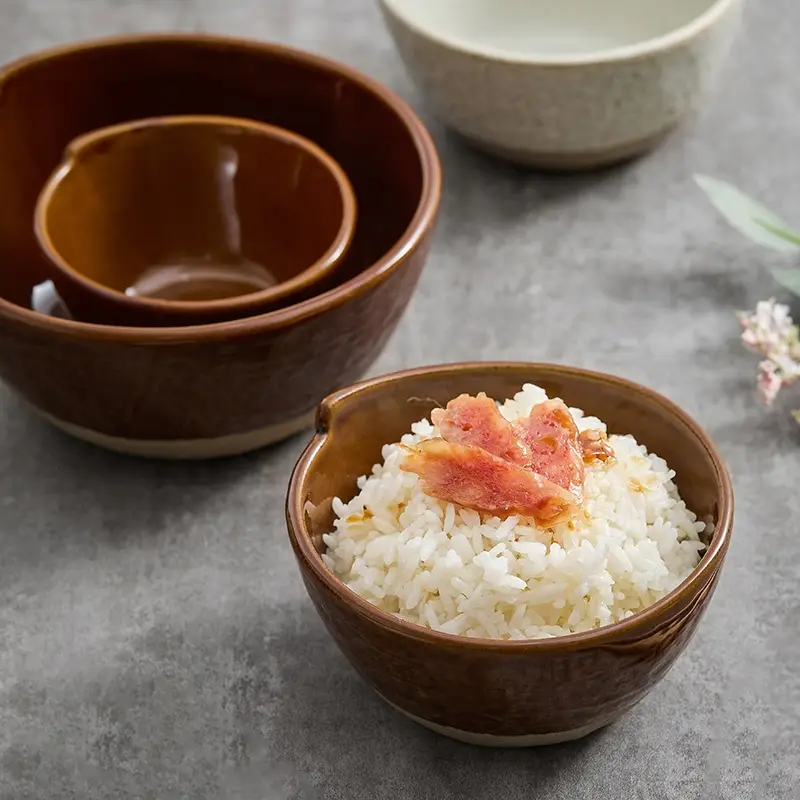 Rice Soup Noodles Small Bowl Ceramic Household Retro Tableware