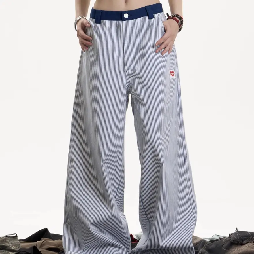 High Street Striped Casual Sports Pants Female