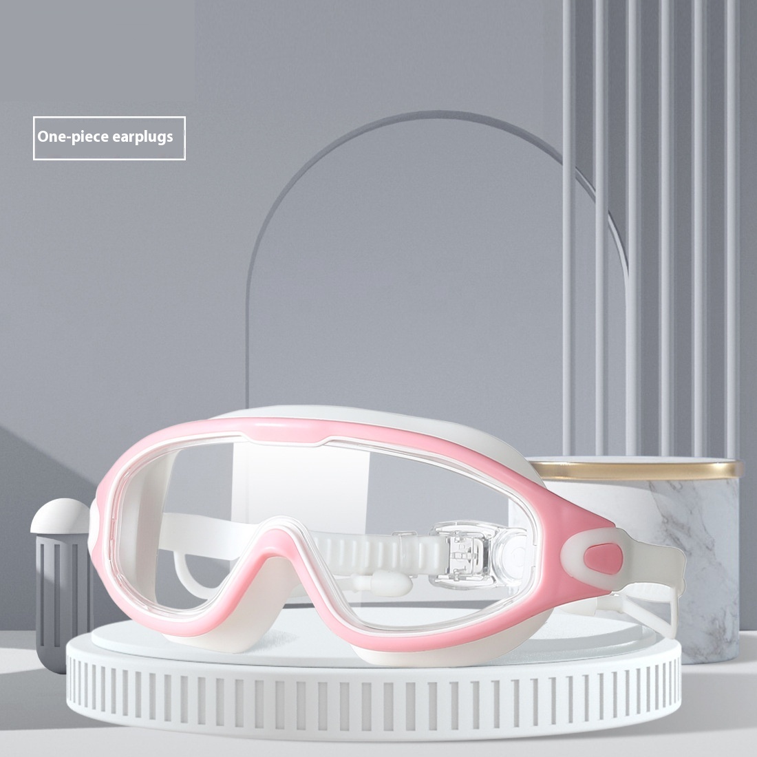 HD Waterproof Anti-fog Plating Swimming Goggles Plain Large Frame - Image 5