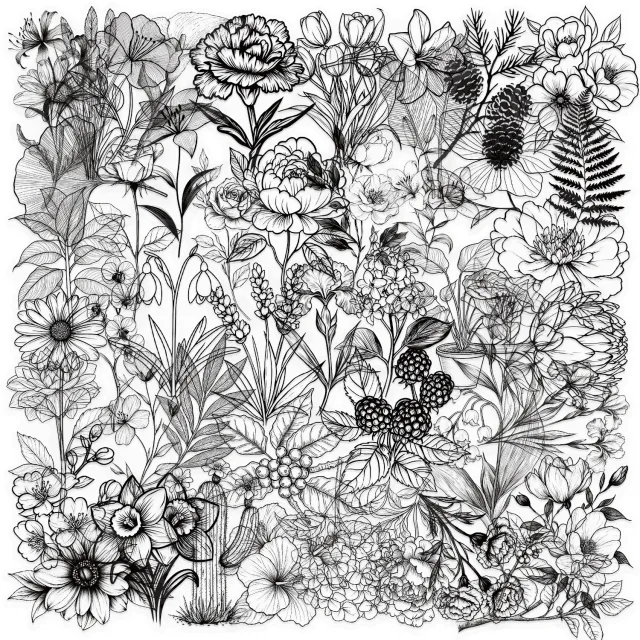 50 Black And White Plant PET Graffiti Stickers 50Pcs - Shop at LoveMi