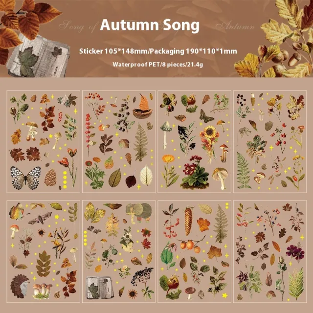 Forest Song Waterproof Pet Notebook Sticker Package Song Of Autumn - Shop at LoveMi