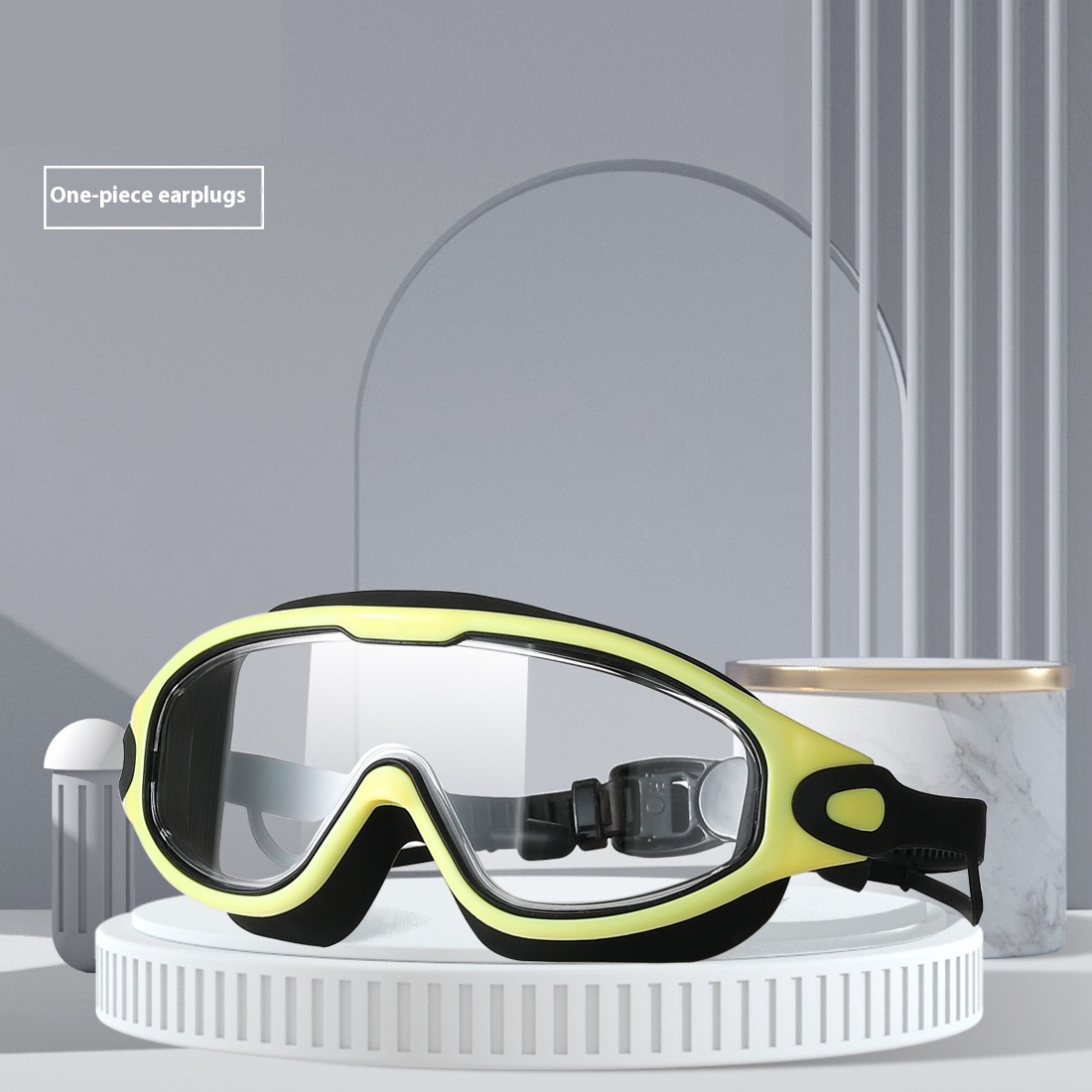HD Waterproof Anti-fog Plating Swimming Goggles Plain Large Frame - Image 8