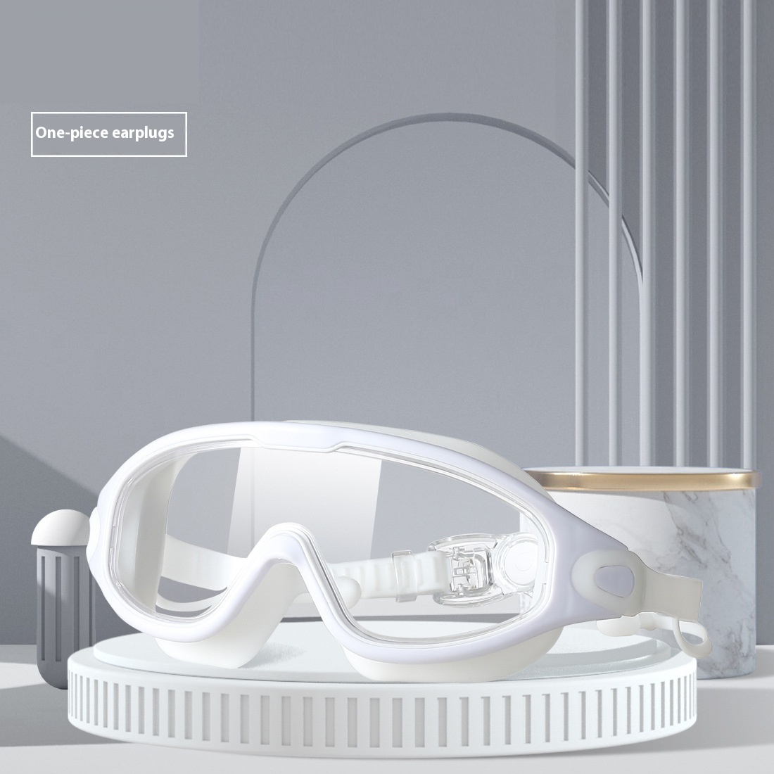 HD Waterproof Anti-fog Plating Swimming Goggles Plain Large Frame - Image 6