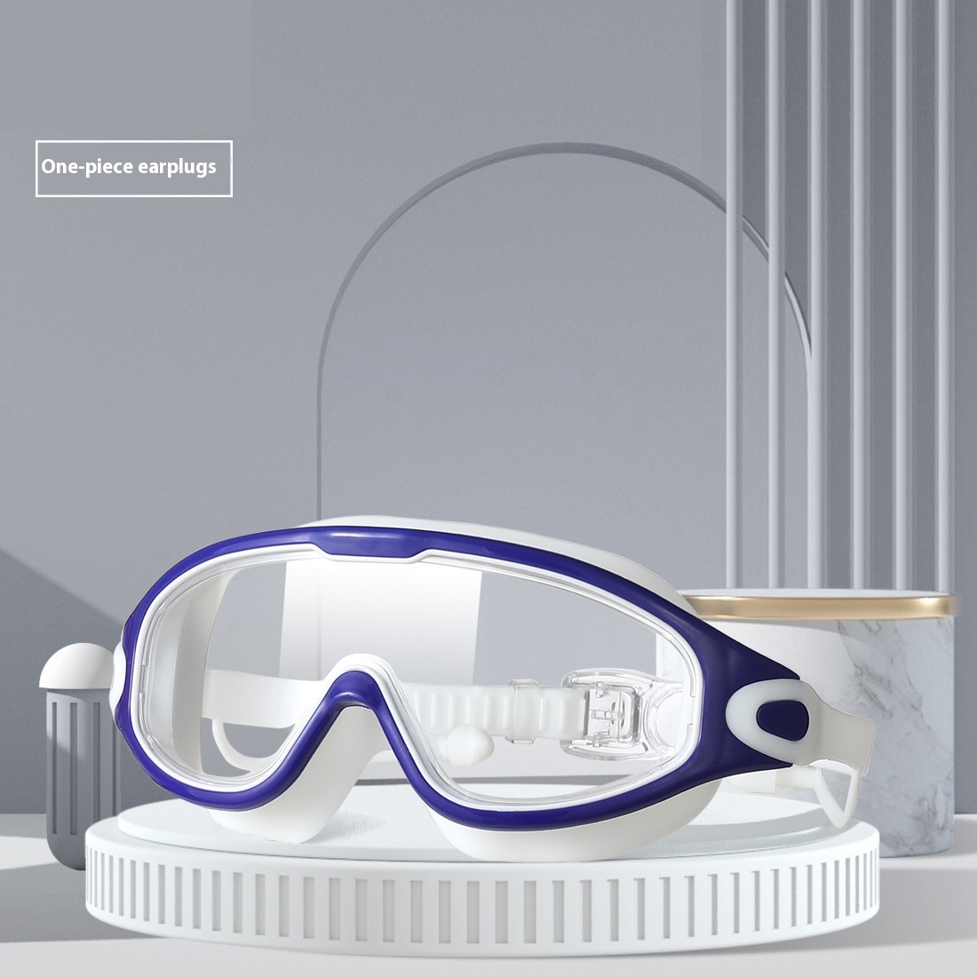 HD Waterproof Anti-fog Plating Swimming Goggles Plain Large Frame - Image 7
