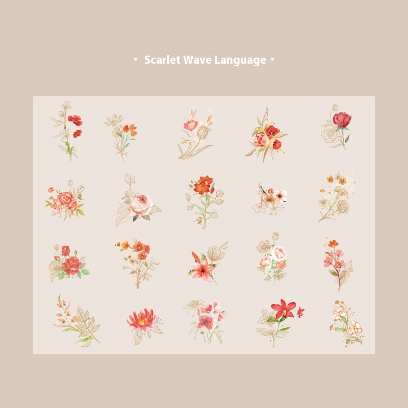 Plant Flowers Journal Decorative Source Material 40 Pieces