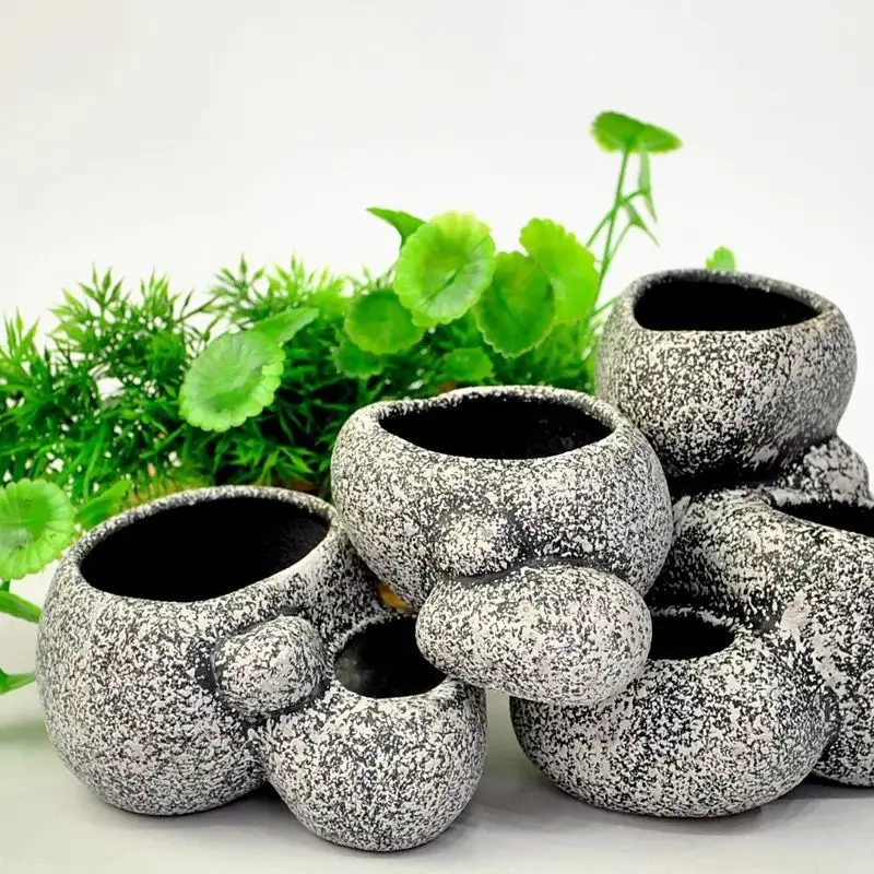 Ceramic Simulation Stone Hydroponic Pots Multifunctional Cichlid Hide Breeding