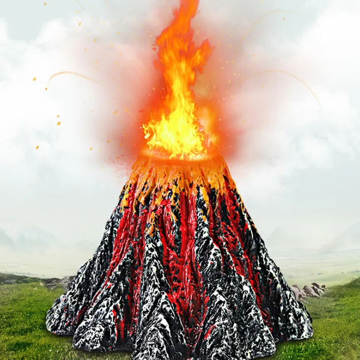 Fish Tank Creative Ornament Volcano Package